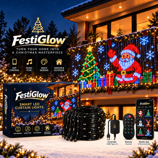 FestiGlow Smart LED Curtain Lights